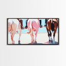 Cowboy Riders, vintage horse art, rustic wall art, western art, coastal cowgirl wall art, panoramic art, framed canvas print
