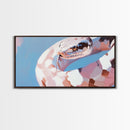 Snake Painting, Moody Art, Southwest Wall Art, Boho Art, Pink Abstract Art, Framed Canvas Print, Extra Wide Art, Zen Wall Art, Minimalist Art