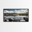 Majestic Lake Reflection Canvas Print Landscape Painting Mountain Painting Nature Wall Art Bedroom Art Extra Wide Panoramic Art