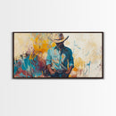 Cowboy Art, Western Painting, Rustic Wall Art, Vintage Horse Art, Dark Romance Painting, Moody Art, Extra Wide Art, Framed Canvas Print