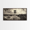 Lifeguard Tower, Coastal Landscape Art, Wabi Sabi Art, Rustic Decor, Moody Art, Nautical Wall Art, Canvas Print