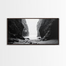 Canyon, moody art, dramatic landscape, rustic decor, wabi sabi art, minimalist art, vertical wall art, farmhouse art, framed canvas print