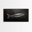 Trout, fish painting, fly fishing art, rustic decor, cabin wall art, nature painting, extra wide art, panoramic art, framed canvas print