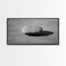 Zen rock, minimalist art, wabi sabi art, Japanese decor, meditation wall art, extra wide art, horizontal wall art, framed canvas print