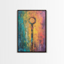 Abstract Key Painting, Bold Colorful Art, Wabi Sabi Wall Art, Southwest Wall Decor, Framed Canvas Print, Gift Idea, Modern Art