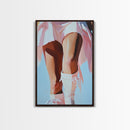 Cowgirl Boots, black cowgirl painting, coastal cowgirl wall art, rustic decor, light pink wall art, western aesthetic, Framed Canvas Print