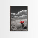 Cactus Bloom, Wildflower Painting, Botanical Prints, Nature Art, Rustic Decor, Southwest Wall Art, Canvas Print, Living Room Art