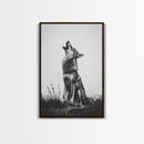 Howling Wolf, wildlife art, moody art, rustic decor, nature photography, black and white animal print, framed canvas print, minimalist art