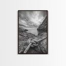 Nautical art, rope knot, coastal decor, moody art, wabi sabi art, rustic photography, living room art, canvas print, panoramic wall art