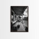 Western town, rustic wall art, farmhouse art, extra wide art, above couch art, cowboy decor, horizontal wall art, framed canvas print