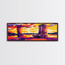 Cowboy Boots Art, Pink Orange Wall Art, Coastal Cowgirl Wall Art, Framed Canvas Print, Western Decor, Extra Wide Art, Rustic Art
