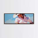 Cowgirl Art Print, Light Pink Wall Art, Southwest Wall Art, Canvas Print, Rustic Decor, Minimalist Art, Living Room Art