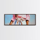 Minimalist Art, Framed Canvas Print, Fashion Illustration, Pink Wall Art, Modern Decor, Extra Wide Art, Light Pink Wall Art, Bedroom Art