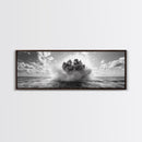 Explosion, dramatic seascape, moody art, panoramic art, extra wide art, coastal wall art, framed canvas print, ocean painting, nautical decor