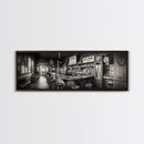 Western Saloon, rustic wall art, extra wide art, panoramic art, farmhouse art, bar decor, moody art, framed canvas print, above sofa art