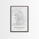 Saint Petersburg Street Map, Russia Map, City Map Art, Minimalist Art, Wall Art, Canvas Print, Room Décor, Gift For Mom, Travel Wall Art