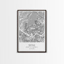 Seoul Street Map, South Korea Map, Asia City Map Print, Minimalist Art, Wall Art, Canvas Print, Travel Gift For Women, Travel Wall Décor