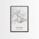 Singapore Street Map, Singapore Map, Asia City Map Print, Minimalist Art, Wall Art, Canvas Print, Room Decor, Travel Wall Art, Gift For Him