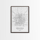 Springfield Street Map, Missouri Map, City Map Print, Modern Wall Art, Wall Art, Canvas Print, Bedroom Wall Décor, Gifts For Couple