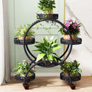GobekUsa 4-Wheel Plant Stand with 6 Pots