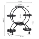 GobekUsa 4-Wheel Plant Stand with 6 Pots