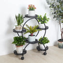 GobekUsa 4-Wheel Plant Stand with 6 Pots