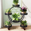 GobekUsa 4-Wheel Plant Stand with 6 Pots