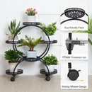 GobekUsa 4-Wheel Plant Stand with 6 Pots
