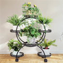GobekUsa 4-Wheel Plant Stand with 6 Pots