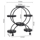 GobekUsa 4-Wheel Plant Stand with 6 Pots