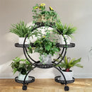 GobekUsa 4-Wheel Plant Stand with 6 Pots
