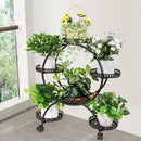GobekUsa 4-Wheel Plant Stand with 6 Pots