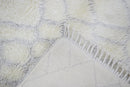 Handmade Ivory Moroccan Wool Area Rug 4x6 Feet - Geometric Pattern Design