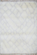 4x6 Ivory and Charcoal Handmade Moroccan Design Area Rug | TRD171746