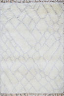 Handmade Ivory Moroccan Wool Area Rug 4x6 Feet - Geometric Pattern Design