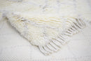 Handmade Ivory Moroccan Wool Area Rug 4x6 Feet - Geometric Pattern Design