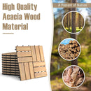 10 Pieces 12 x 12 Inch Acacia Wood Interlocking Check Deck Tiles by LJGDeals