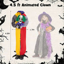 4.5FT Grins Animatronic Clown with Pre-Recorded Phrases and LED Eyes by LJGDeals