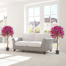 4.5 Feet Artificial Azalea Tree with Cement Pot by LJGDeals