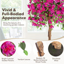 4.5 Feet Artificial Azalea Tree with Cement Pot-Red