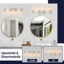 Jasper Modern 4-Light Clear Glass Bathroom Lights Linear Vanity Light
