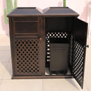 40" Outdoor Double Bucket Cast Aluminum Commercial Trash Can With Ashtray (SAK49250)