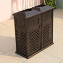 40" Outdoor Double Bucket Cast Aluminum Commercial Trash Can With Ashtray (SAK49250)
