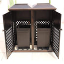 40" Outdoor Double Bucket Cast Aluminum Commercial Trash Can With Ashtray (SAK49250)