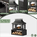 Alora 40-Inch Outdoor Steel Wood-Burning Backyard Fireplace Fire Pit (SAK45758)