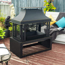 Alora 40-Inch Outdoor Steel Wood-Burning Backyard Fireplace Fire Pit (SAK45758)