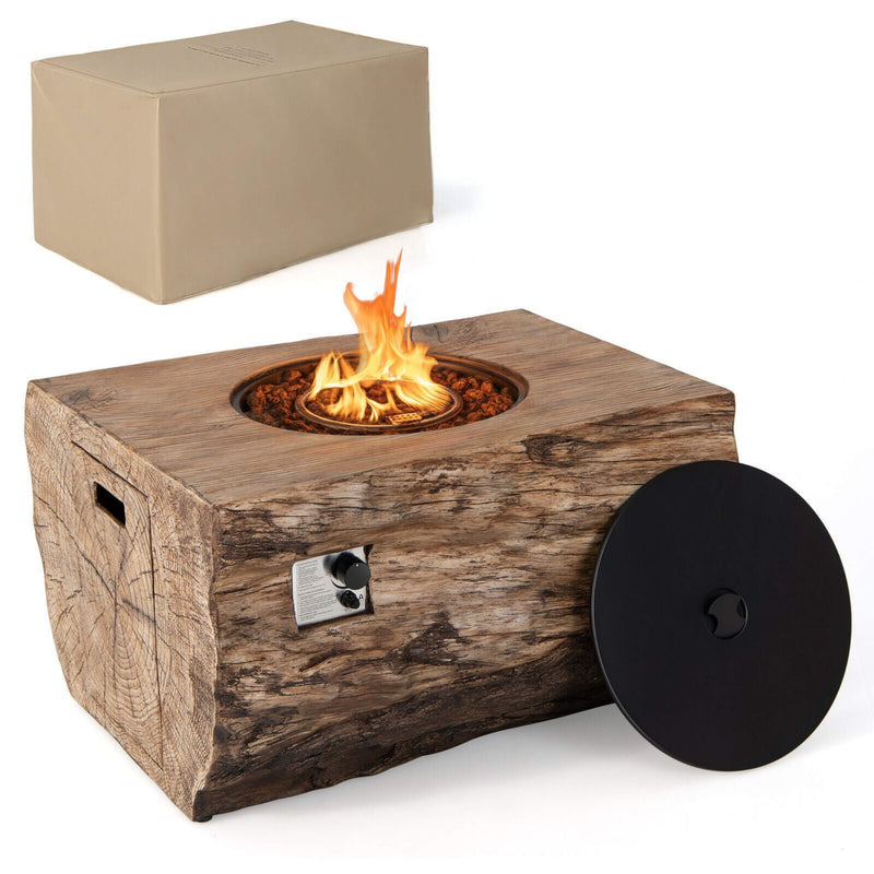 40" Rectangular Propane Fire Pit Table W/ Rocks & Gas Kit, 50K BTU (SAK21411)