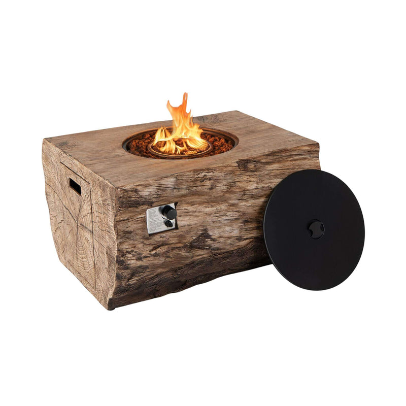 40" Rectangular Propane Fire Pit Table W/ Rocks & Gas Kit, 50K BTU (SAK21411)