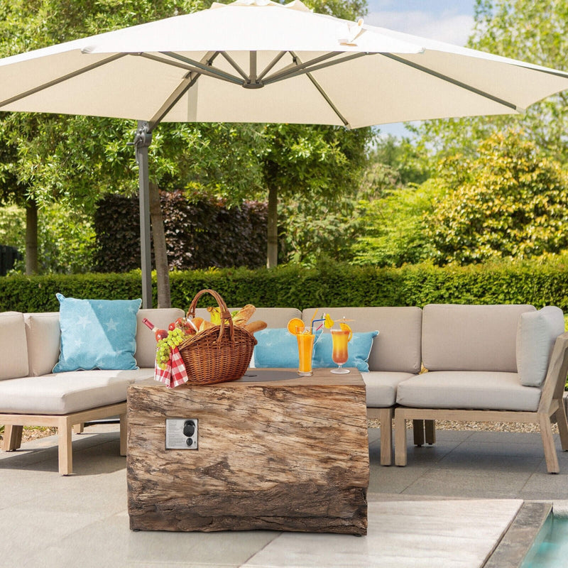 40" Rectangular Propane Fire Pit Table W/ Rocks & Gas Kit, 50K BTU (SAK21411)