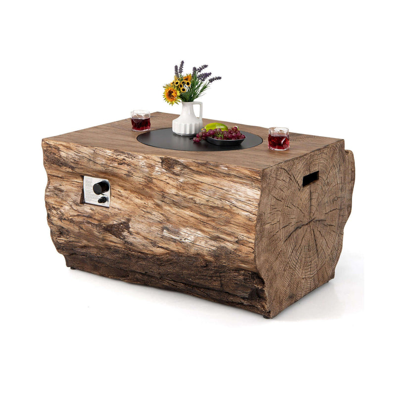 40" Rectangular Propane Fire Pit Table W/ Rocks & Gas Kit, 50K BTU (SAK21411)